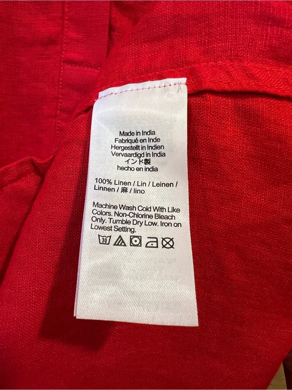 J. Crew Cabana Linen Long Sleeve Dress Red Size XS NWT Beach Resort Classic